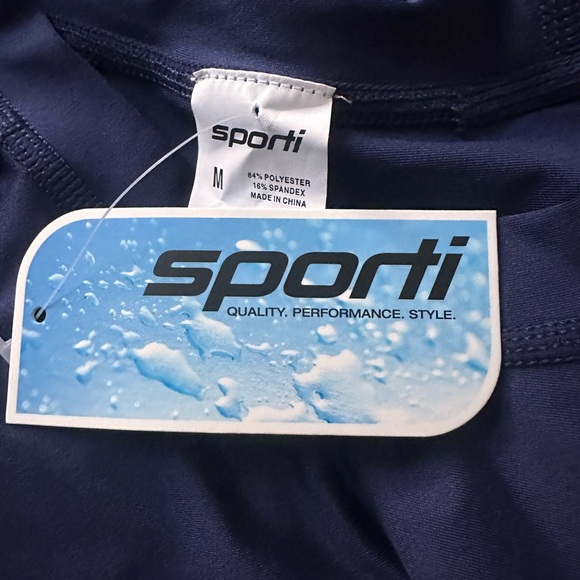 SPORTI UPF 50+ Swim Rash guard Comfort Fit Long Sleeve T-Shirt navy blue medium - Picture 4 of 5